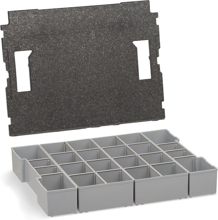 Sortimentskasten Kunststoff klappbar | L-BOXX 102 (grau) mit Insetboxenset K3 | Profi Werkzeugkoffer