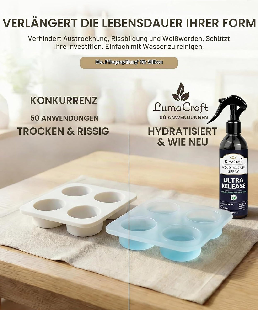 LumaCraft Silicone Trennmittel Spray für Silikonformen, professionell für Guss &amp; Skulptur, schnelltr