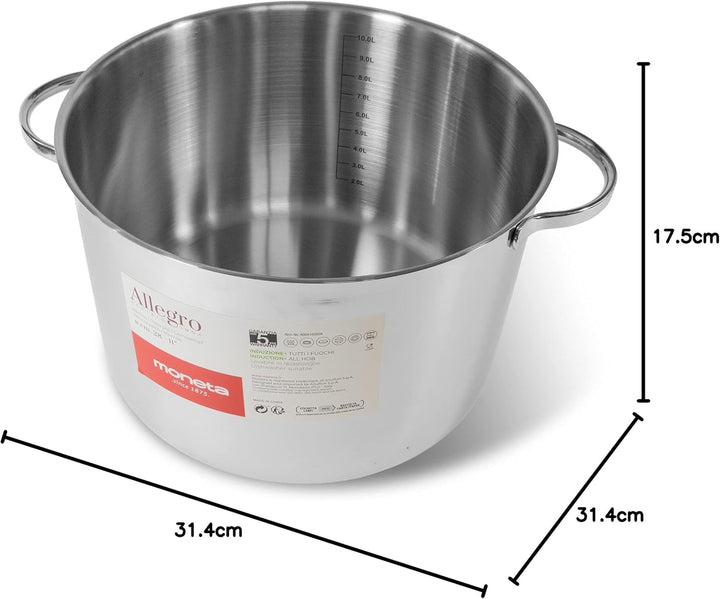 Moneta Allegro Kochtopf 24 cm aus Edelstahl für alle Herdarten 7,5 Liter