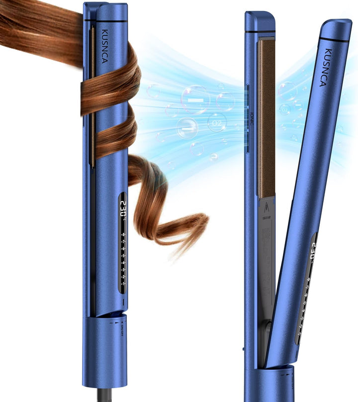 KUSNCA Ionen Glätteisen，2 IN 1 Haarglätter Locken und Glätten glatt und glänzend，3D-Schwebende Keram