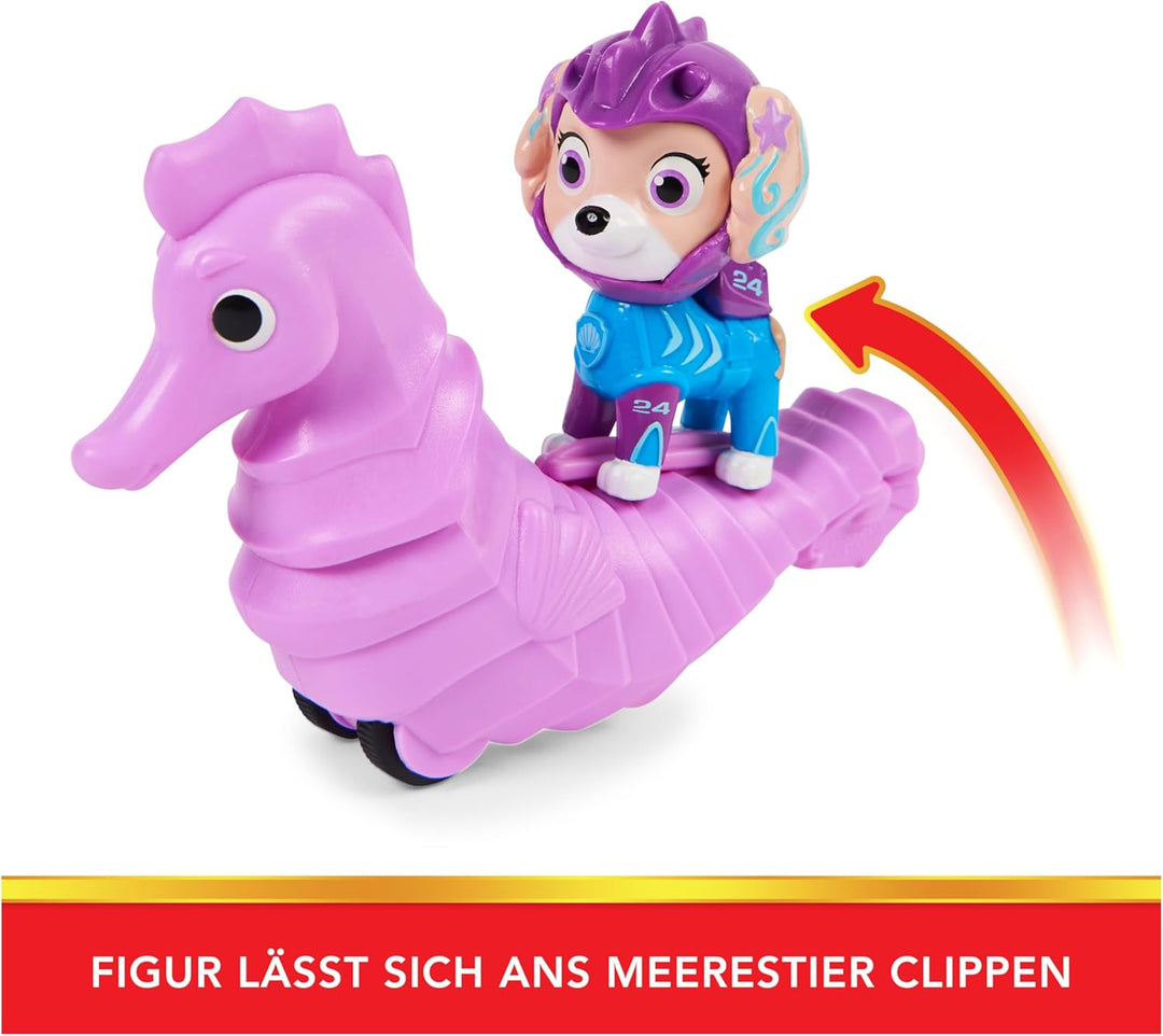 Paw Patrol, Aqua Pups - Hero Pups Actionfiguren-Set mit 1 Coral Welpenfigur und 1 Seepferd Figur, Sp