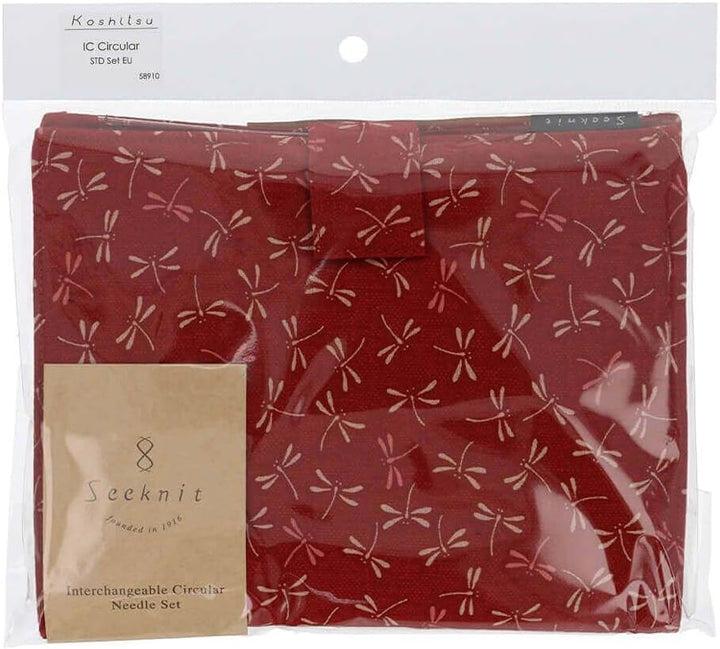 Seeknit KA58910-02 Rundstricknadeln Set, Bamboo, Rot, Standard