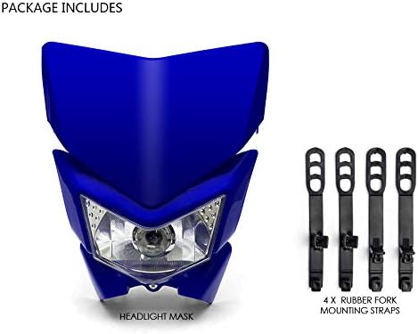 Alchemy Parts Motorrad Scheinwerfer - Streetfighter & Supermoto - Blau - 12V 35W