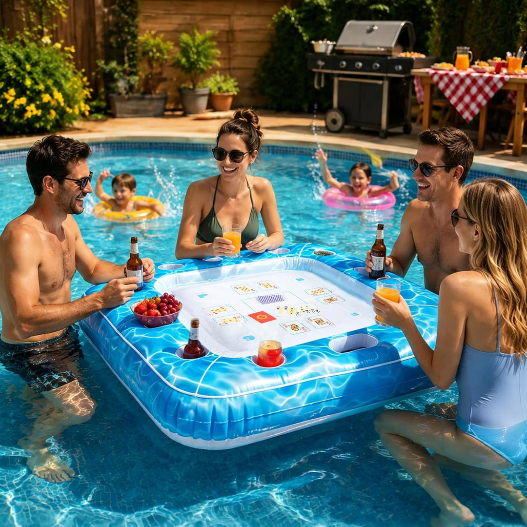 grosser schwimmender Tisch für Pool aufblasbarer schwimmender Pokertisch für Erwachsene Strand Somme