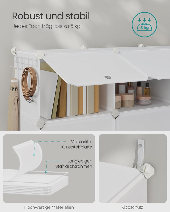 SONGMICS Schuhregal, Schuhschrank, für Garderobe und Eingangsbereich, anpassbar, 10 Fächer, für bis
