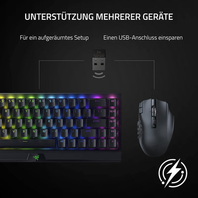 Razer Naga V2 HyperSpeed - Ergonomische Kabellose MMO Gaming Maus (19 Programmierbaren Tasten, Hyper