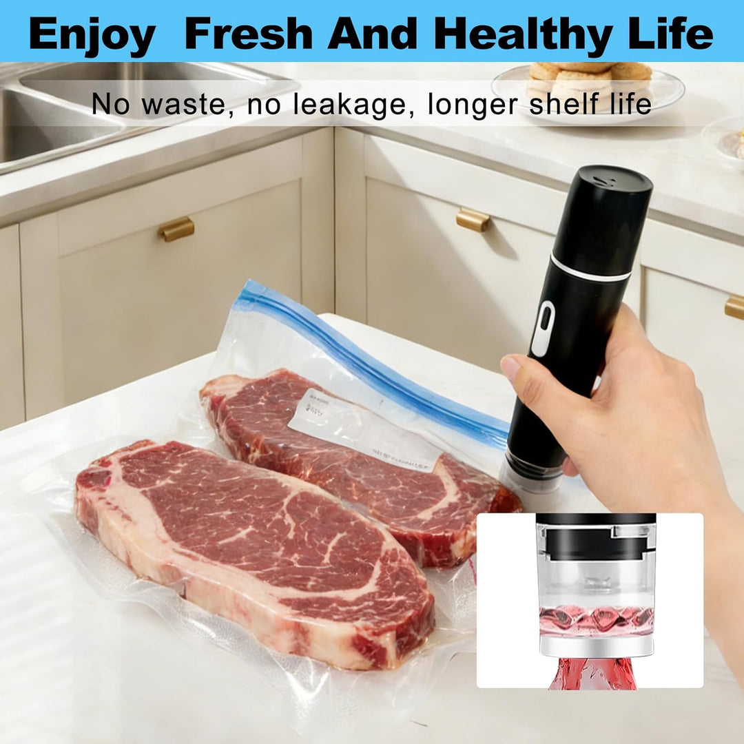 Tragbares Vakuumiergerät mit Wassertank, Mini Vacuum Sealer mit USB-Aufladung,Kompakt Wiederverwendb