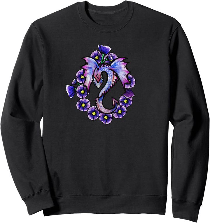 Purple Floral Dragon Sweatshirt