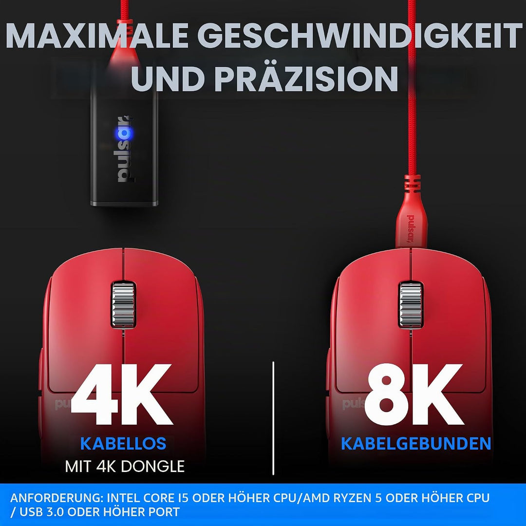 Pulsar Gaming Gears - X2H ES kabellose Gaming-Maus, limitierte Auflage, symmetrisch, optischer Schal