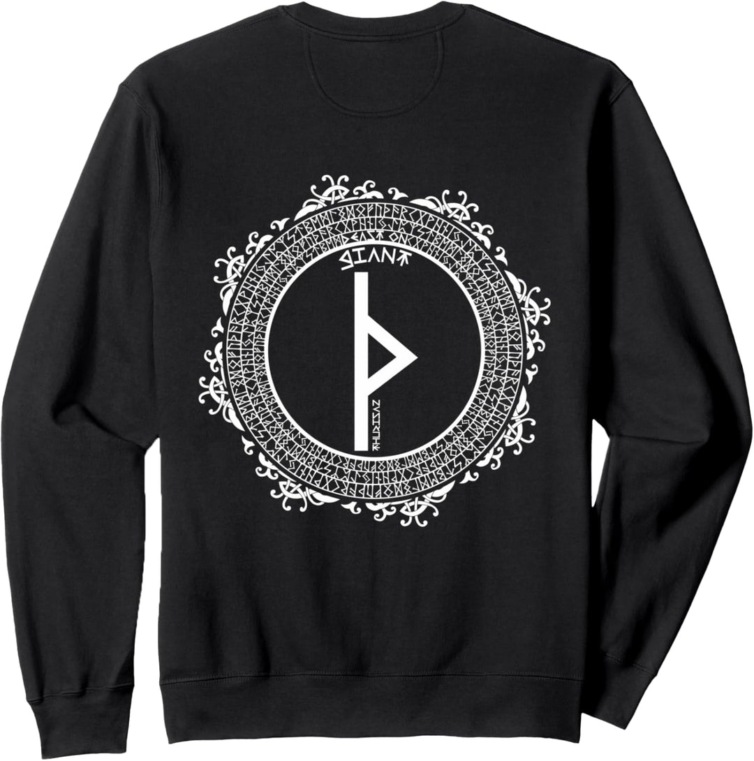 Wikinger Rune Thurisaz Rücken Motiv Nordische Rune Fitness Sweatshirt