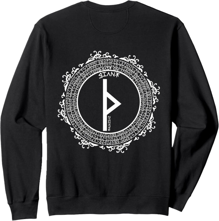 Wikinger Rune Thurisaz Rücken Motiv Nordische Rune Fitness Sweatshirt