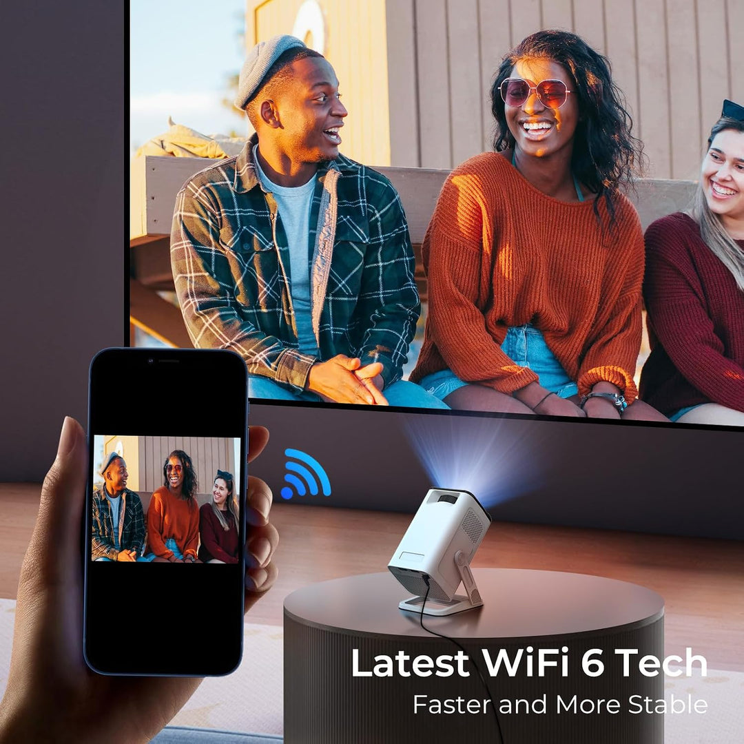 [Kompatibel mit Netflix] Mini Beamer 4K-Unterstützung Auto Trapezkorrektur Netflix X1Pro Weiss, Netf