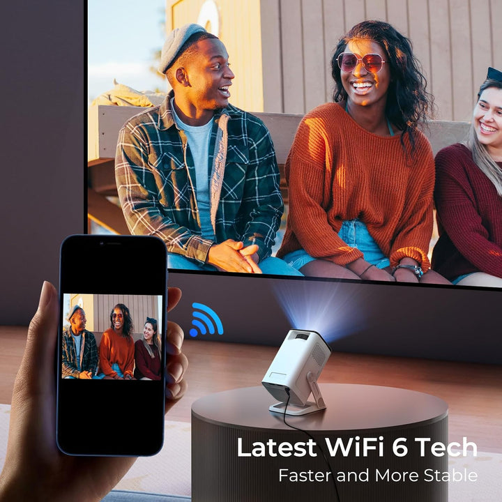 [Kompatibel mit Netflix] Mini Beamer 4K-Unterstützung Auto Trapezkorrektur Netflix X1Pro Weiss, Netf