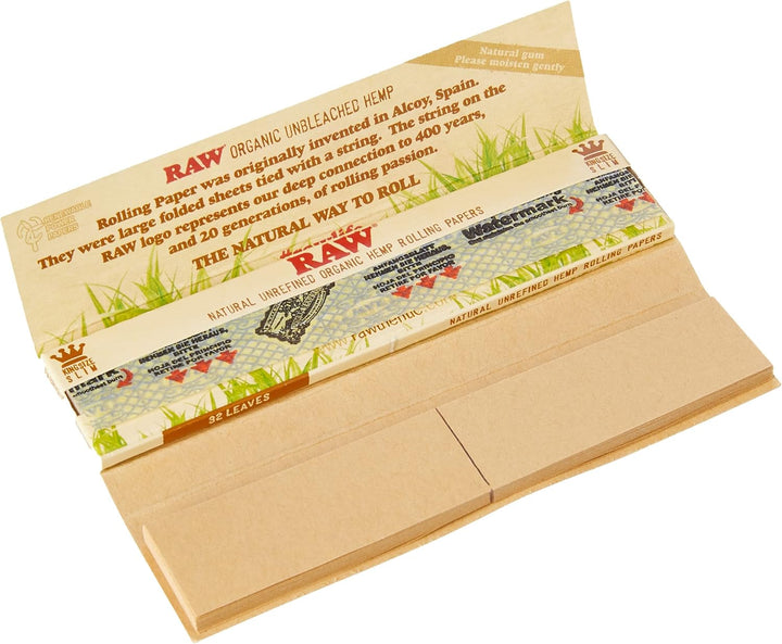Raw dünnes Zigarettenpapier & Filter aus Bio-Hanf Connoisseur, King Size - 24 Heftchen
