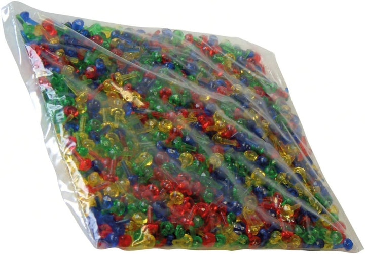 Lena 35022 - Bastelset Mosaik Stecker 10 mm Transparent 1000 Stück, Stecker 10 mm Transparent 1000
