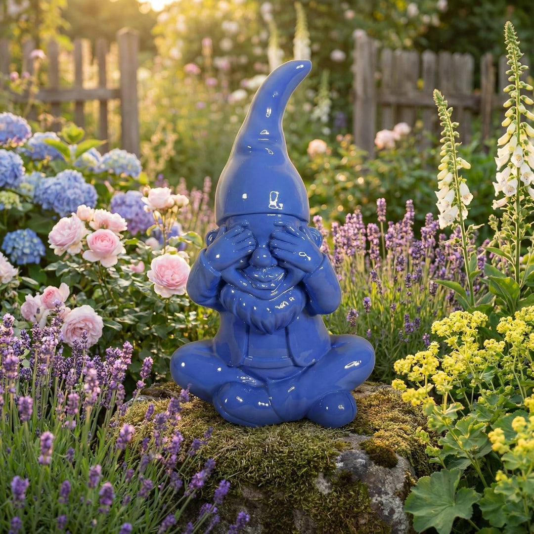 colourliving GartenPoser Gartenzwerg, lustige Gartenzwerge für aussen in Pastell Hochglanz als Moder