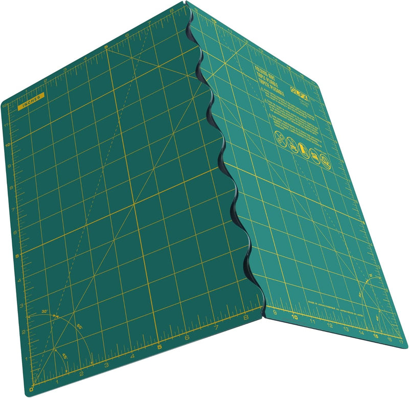 Olfa Schneidematte : Faltbare: A3, Vinyl, Grün, 44x61x1 cm, 44x61x1 cm