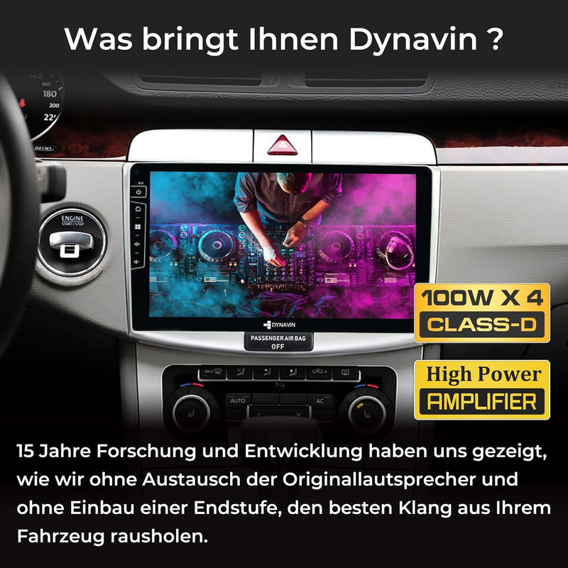 DYNAVIN Android Autoradio Navi für VW Passat B6 CC, mit 4 * 100W DSP Verstärker | DAB+ Radio; Kompat