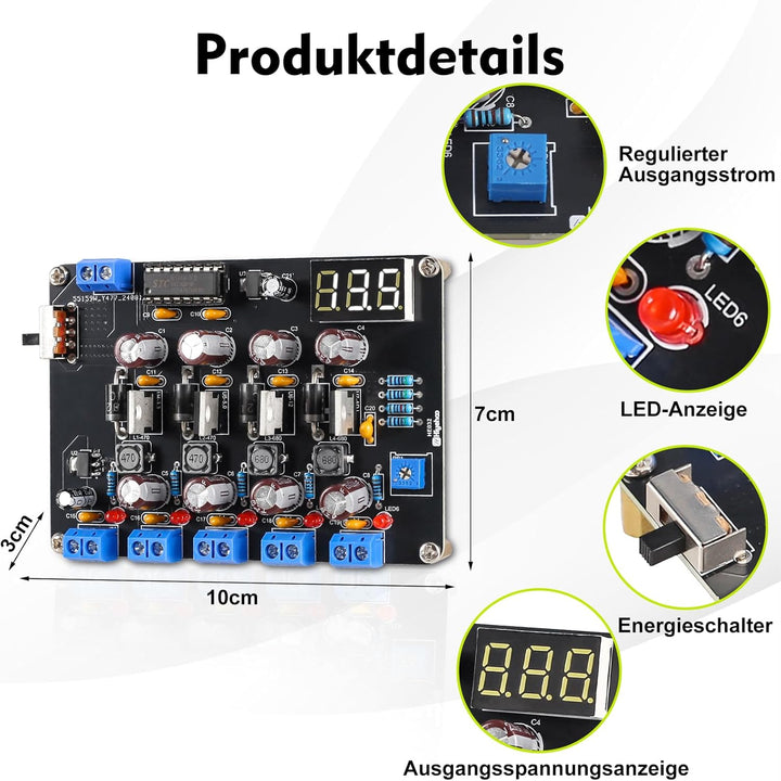 PEMENOL DIY Löt Bausatz Steckbrett Netzteil Elektronik Bausatz Power Supply Modul Elektronische Proj