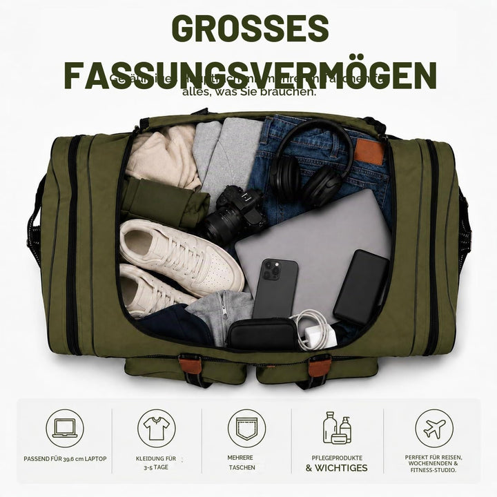 Foolsgold Extra grosse 120L Reisetasche Holdall Tasche Grün, Grün