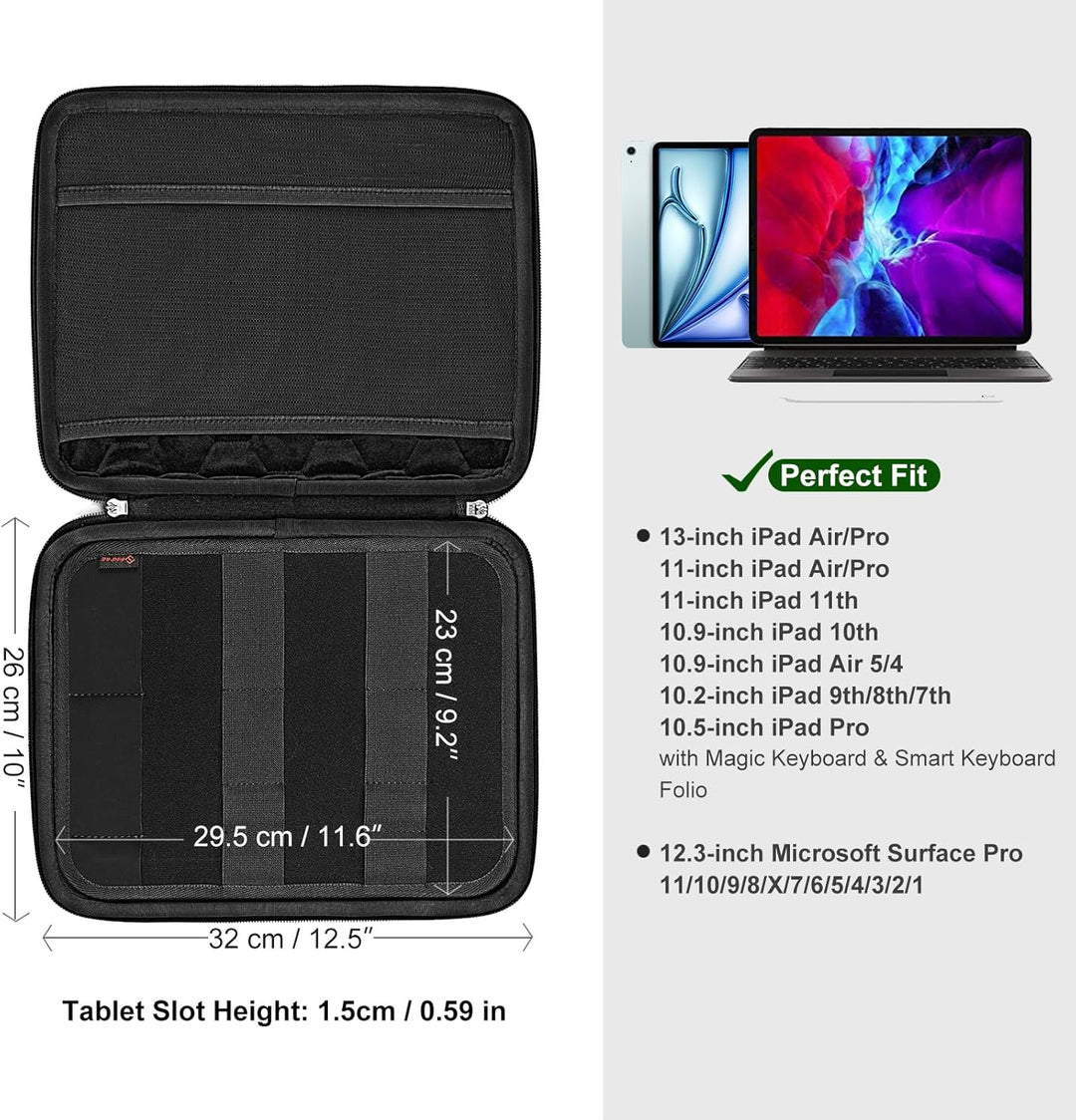 FINPAC Tasche Hülle für iPad Pro 12,9" (6/5/ 4/3 Generation) 2022-2018, Surface Pro 9/8/X/7/6/5, 12,