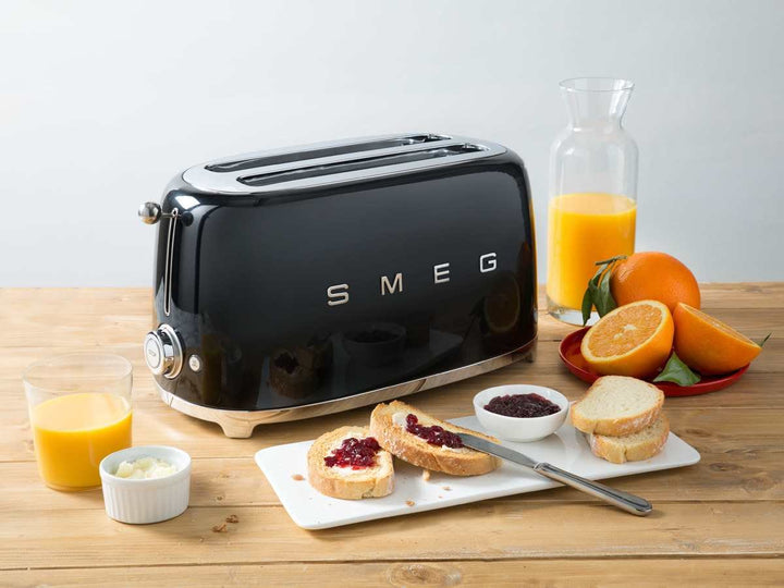 Smeg TSF02BLEU Toaster 4 Scheiben, schwarz, Schwarz
