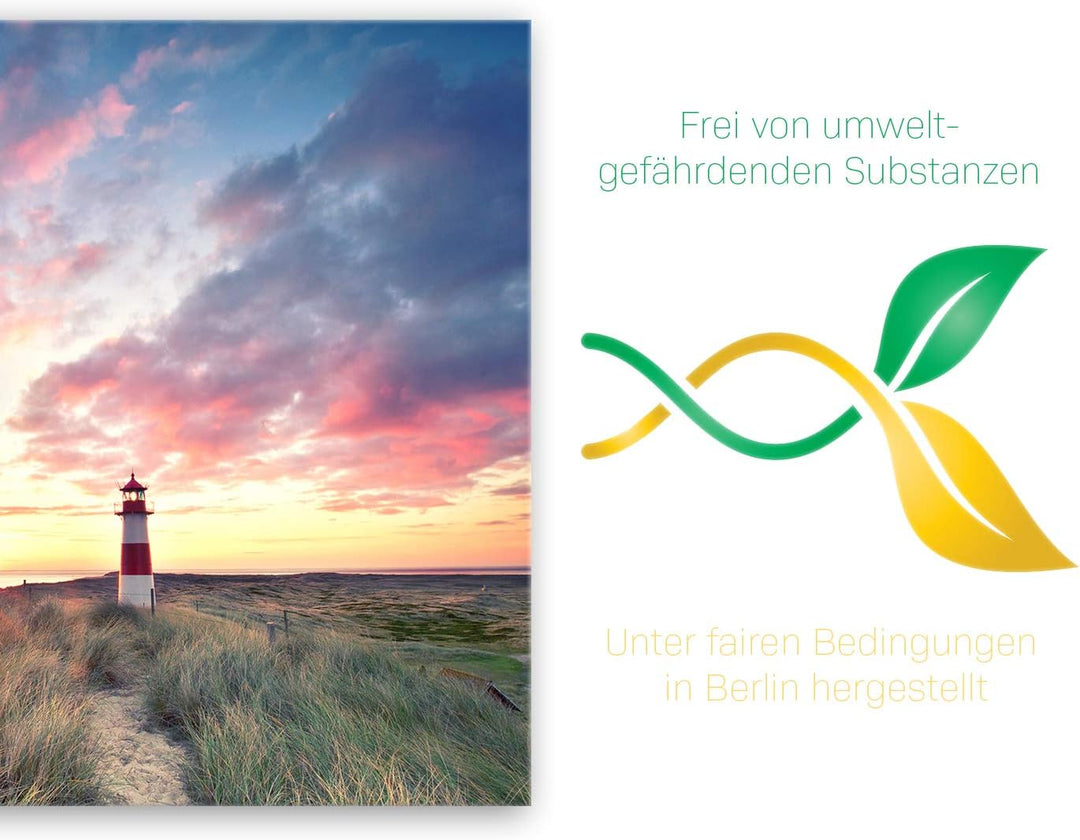ge Bildet Bild auf Leinwand | Landschaftsbilder - Leuchtturm auf Sylt T in 70x50 cm als Wandbild | W