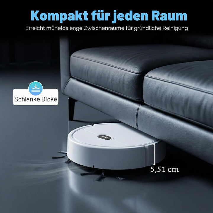 TESUGN Saugroboter mit Wischfunktion, 500Pa Saugkraft, 3in1 Roboterstaubsauger, Kinder Boden wischen