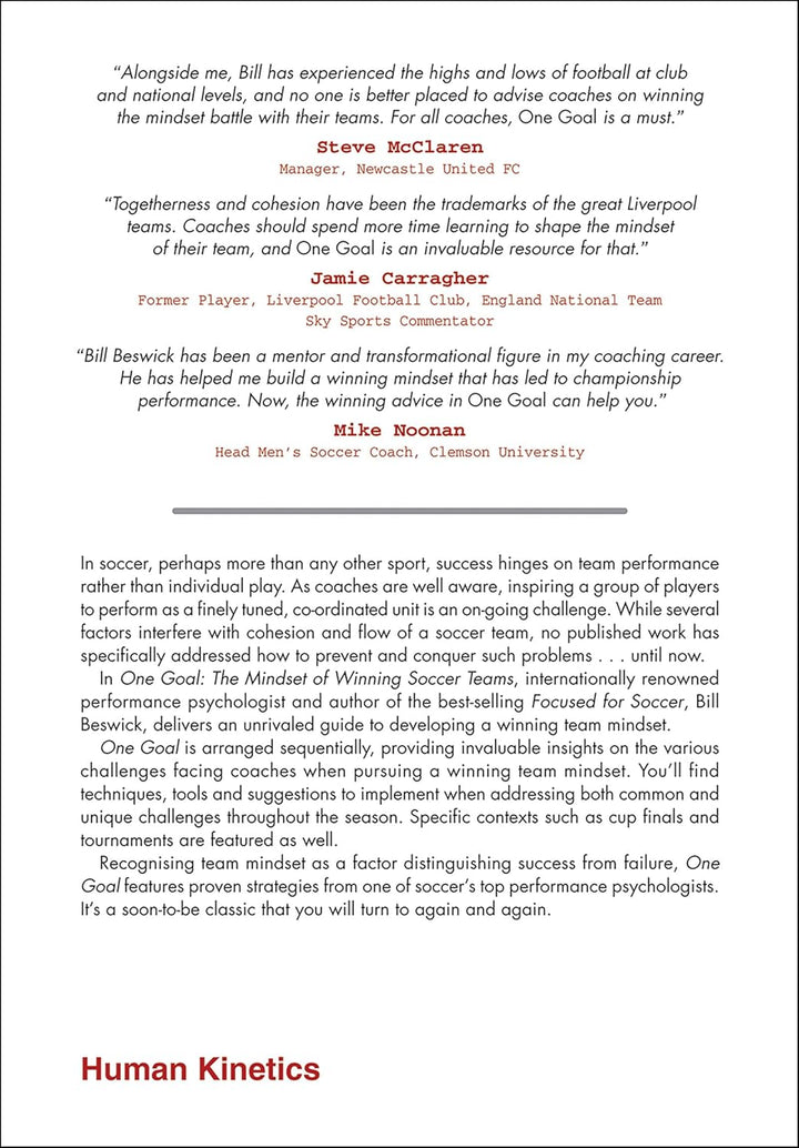 One Goal: The Mindset of Winning Soccer Teams, Taschenbuch