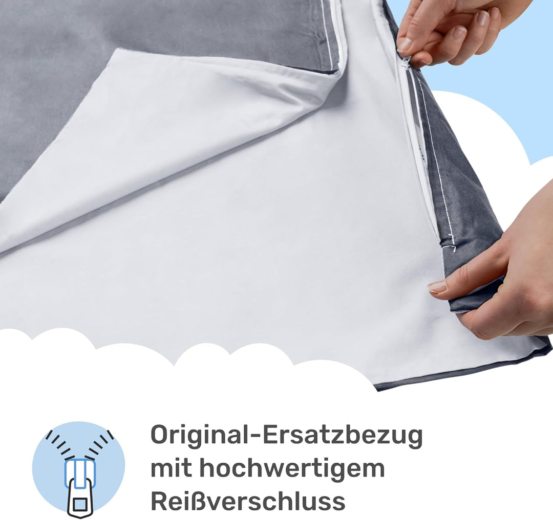 Dailydream Bezug für Erwachsenengewichtsdecke 135 x 200 cm | zweifarbig weiss | 100% Baumwolle | Ers