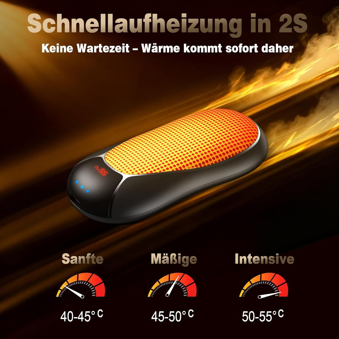 Handwärmer Elektrisch 2er Set 8000mAh, Taschenwärmer Wiederverwendbar 2s Schnelles Aufheizen, Ergono