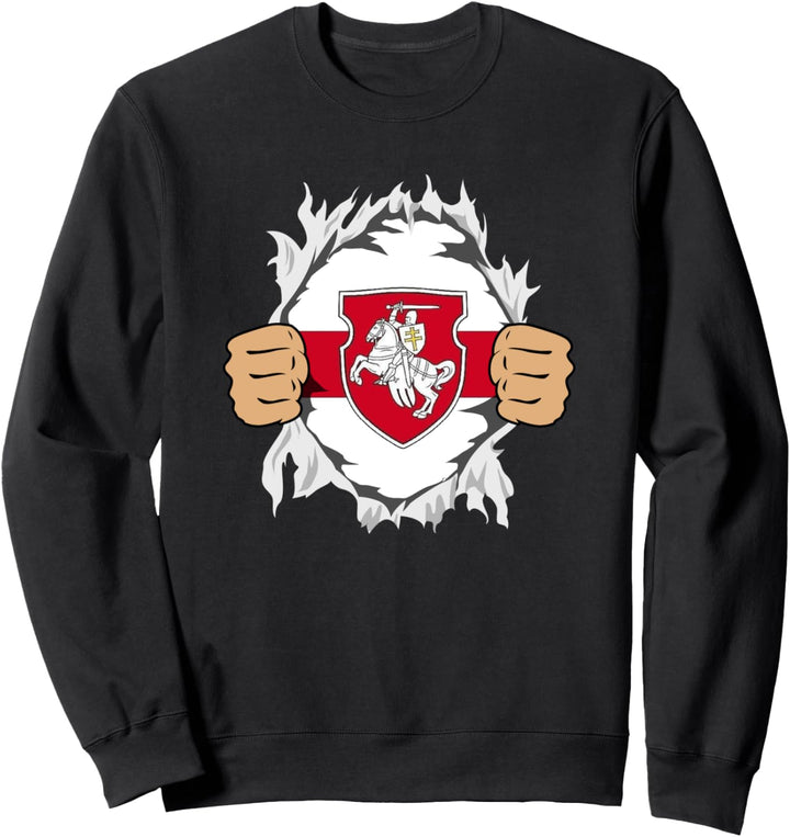 Belarus Flagge Weissrussland Wurzeln Geschenk Sweatshirt