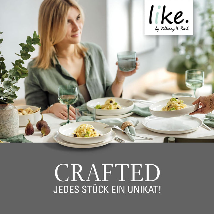like. by Villeroy &Boch - Crafted Cotton Suppenteller Weiss, Spülmaschinenfest, Mikrowellensicher, G