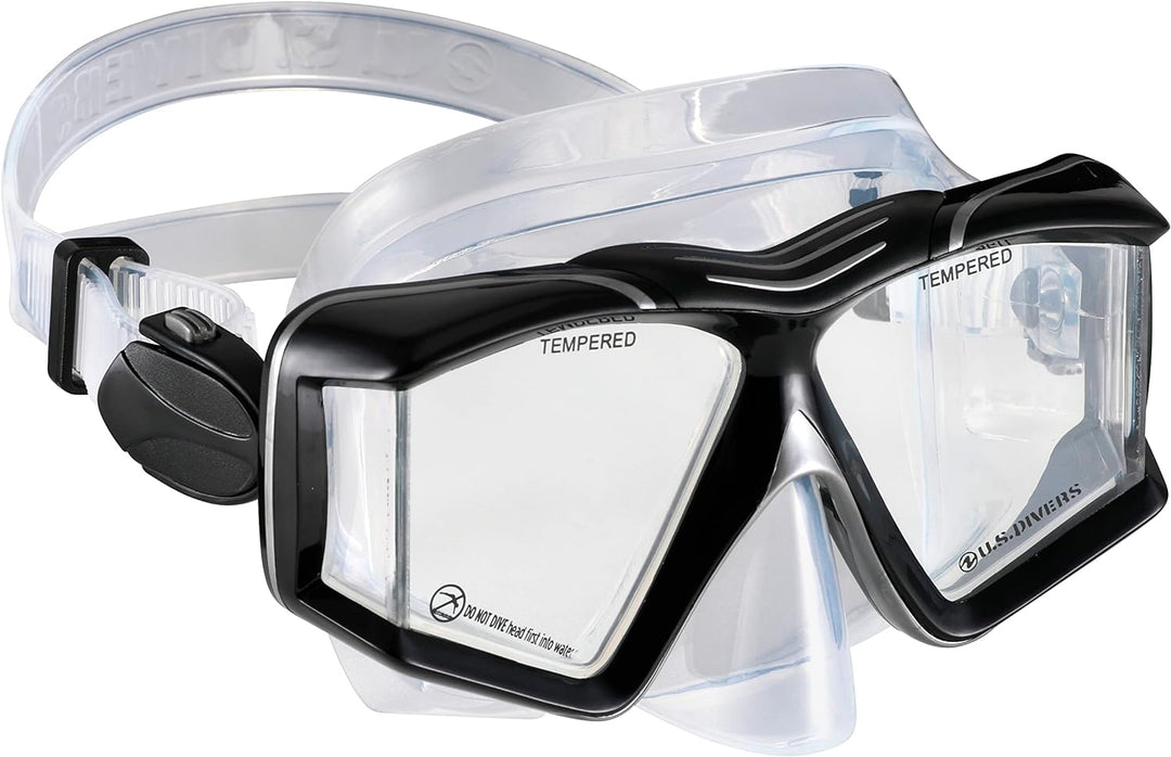 US.Divers Combo Sideview | Erwachsenes Tauchset, Maske und Schnorchel mit 180° Panoramasicht, UV-Sch