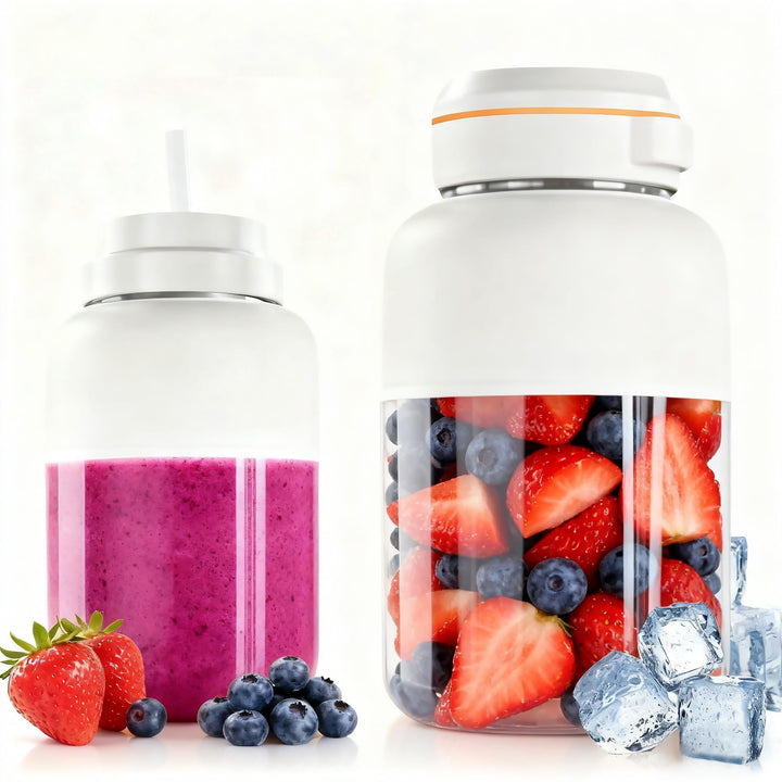 Fruchtsaftmaschine, Ice Cream-Maschine mit 1,2-Liter-Mischbehälter, eingebauter Batterie-Mixer mit 1