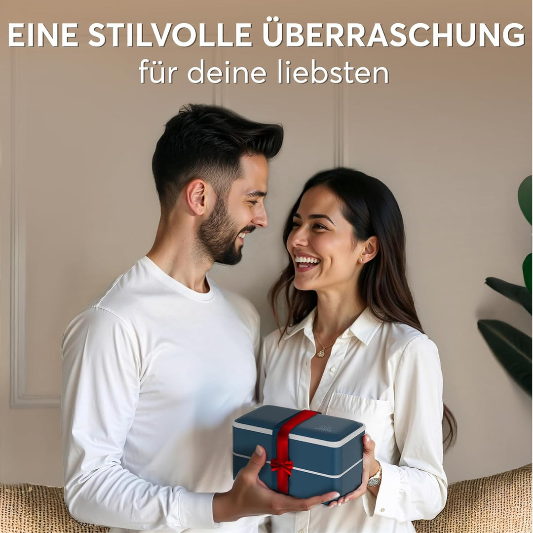 Umami All-in-1 1,2L Bento Lunchbox Erwachsene mit Besteck, 2 Saucenbehältern als Brotdosen Salat, Sn