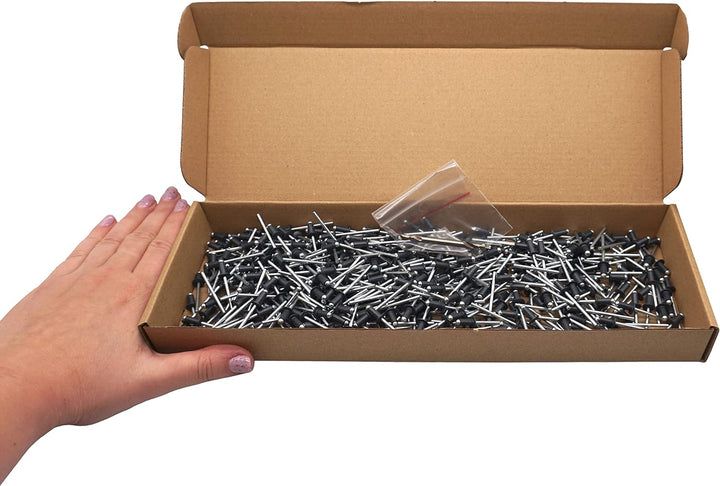 SKIR'CO (400 Stück) Blindnieten lackiert 4,0 x 8 mm, Aluminium Popnieten, Bohrer enthalten (Anthrazi