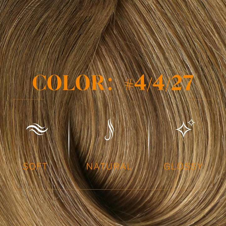 Easyouth Tressens Extensions Echthaar Balayage Tressen Extensions Mittelbraun Mix Honigblond und Mit