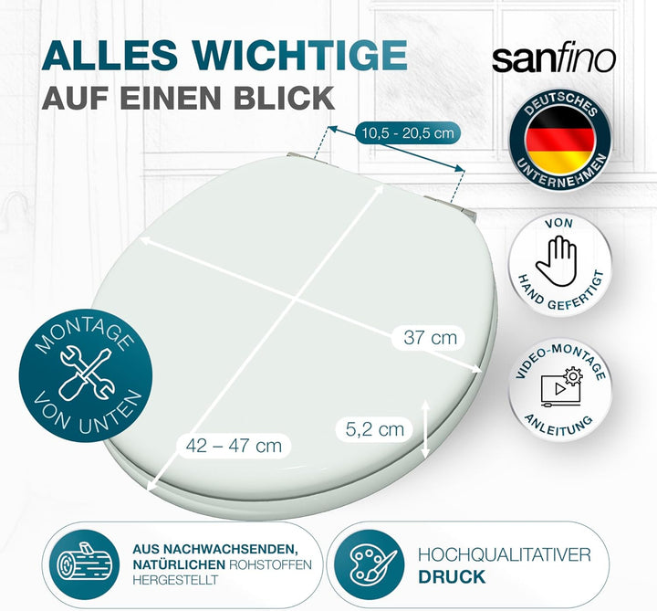 Premium WC Sitz mit Absenkautomatik – hochwertige Toilettendeckel aus Holz, viele bunte Motive, hohe