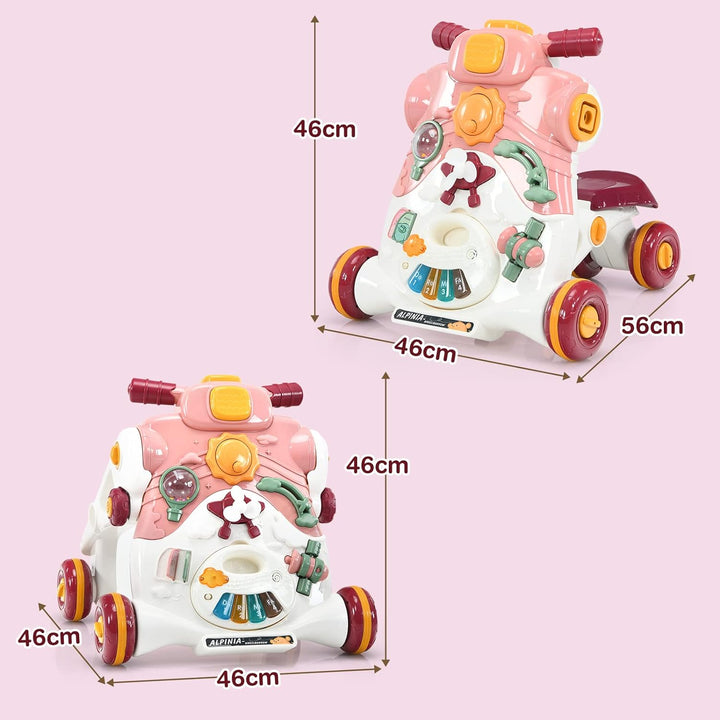 LIFEZEAL 3 in 1 Lauflernwagen, Baby Lauflernhilfe mit Spielbrett, Baby Walker mit Musik- & Spielfunk