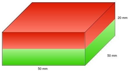 magnet-shop Quadermagnet 50,0 x 50,0 x 20,0 mm N40 Nickel - hält 70 kg, Neodym Supermagnet Powermagn