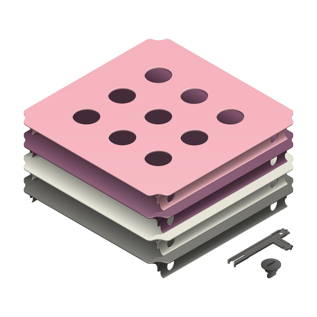 Quadro Lochplattenset L Home – 6 gelochte Sichtplatten 40 x 40 cm für Seitenwände, ab 6 Monaten je n