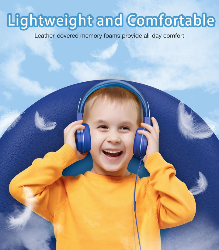 Kinder-Kopfhörer mit LED-Lichtern für die Schule, Upgrade USB Typ C Kid Kopfhörer mit Mikrofon, Laut
