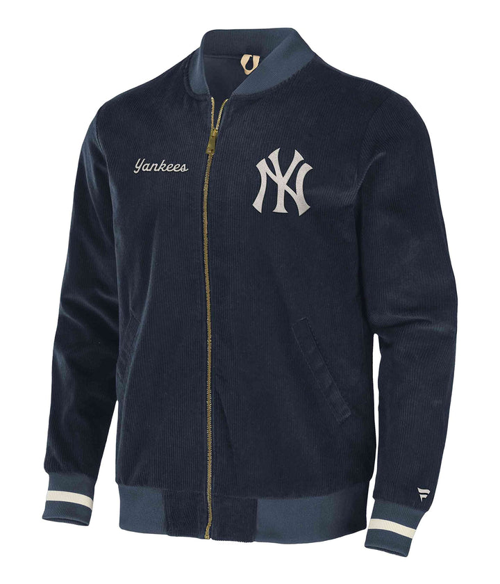 Fanatics - MLB New York Yankees Cord Bomber Jacke Farbe Blau M Blau, M Blau