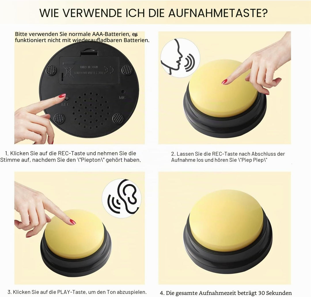 OFVENS Taste für Sprachaufzeichnung Blau + Rosa + Gelb + Violett, Blau + Rosa + Gelb + Violett