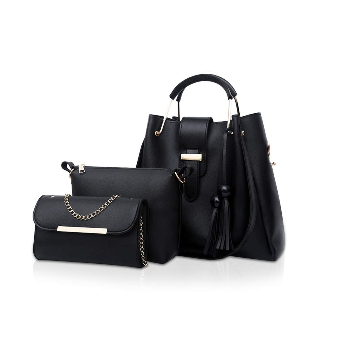 NICOLE & DORIS Damen Handtaschen 3 Stück Taschen für Damen Kette Tasche Top-Griffe Schultertaschen P