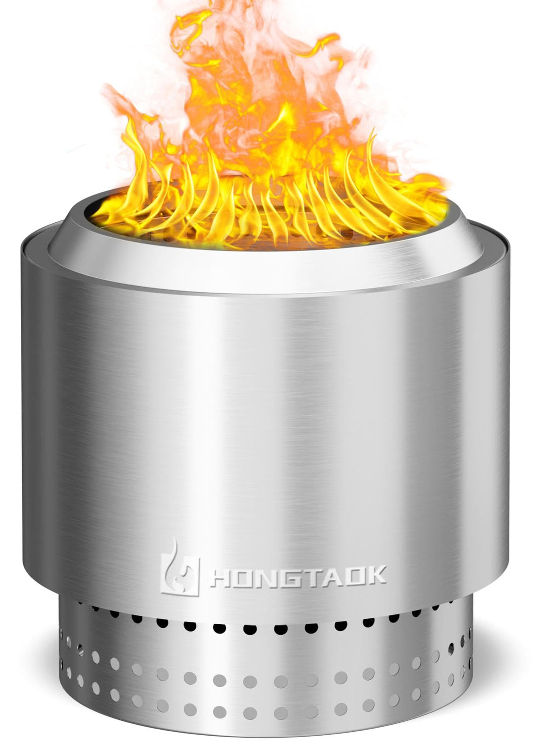 38 cm Rauchfreie Feuerschale Edelstahl, Feuerschalen für den Garten, Feuerstelle Outdoor Camping Fir