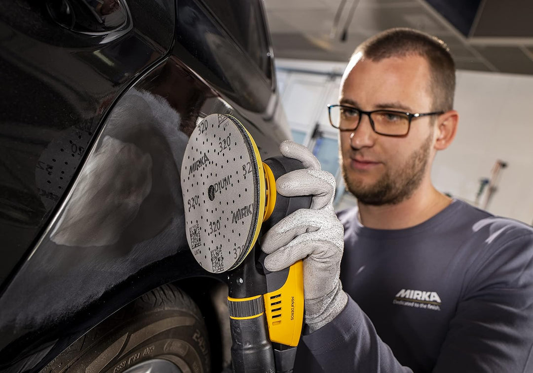 Mirka Iridium Premium-Schleifpapier Ø 150mm Klett 121-Loch, Korn 220, 100 Stk / Zum Schleifen von La