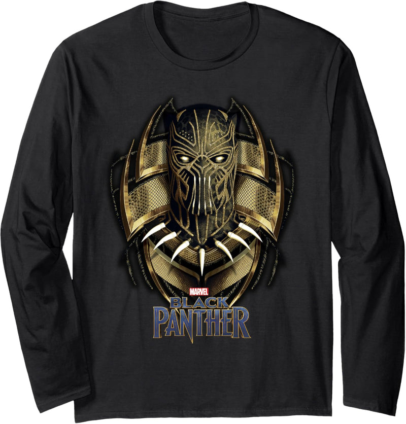 Marvel Black Panther Killmonger Golden Jaguar Portrait Langarmshirt