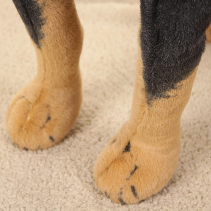 champracer Simuliertes Tier Hund Plüschtier lebensechter Rottweiler-Welpe Plüsch Stoffhund Plush Toy